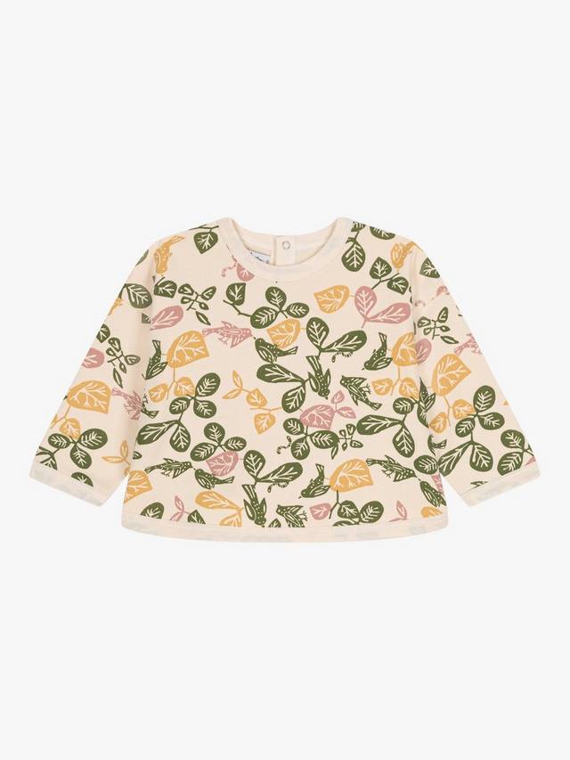 

Джемпер с принтом в виде детских листьев Petit Bateau, цвет Avalanche/Multi