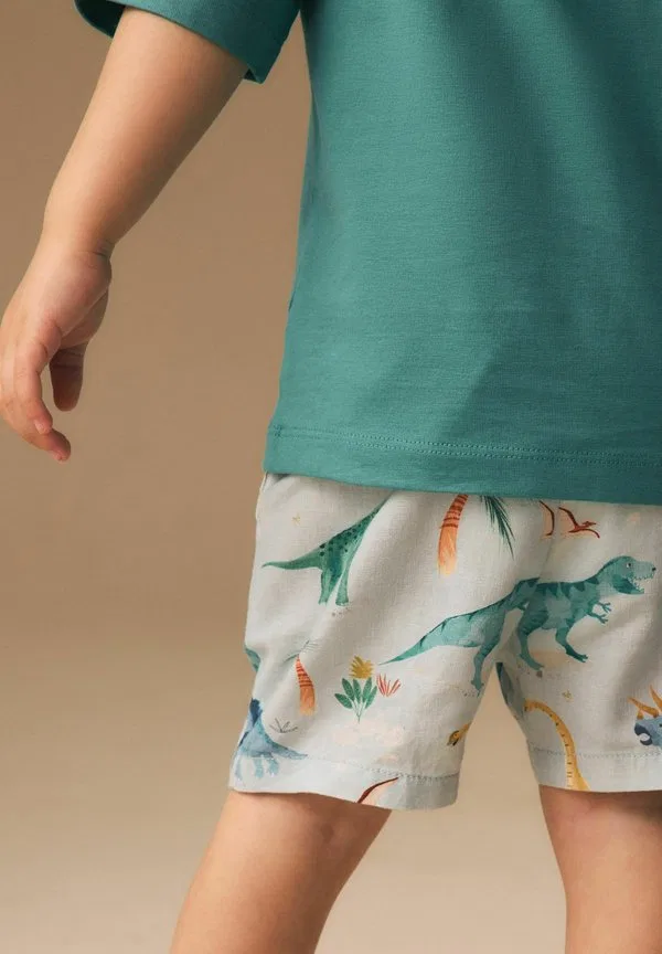 Шорты прямого кроя, надеваются через голову Next, Blue Dino Print — фото 3