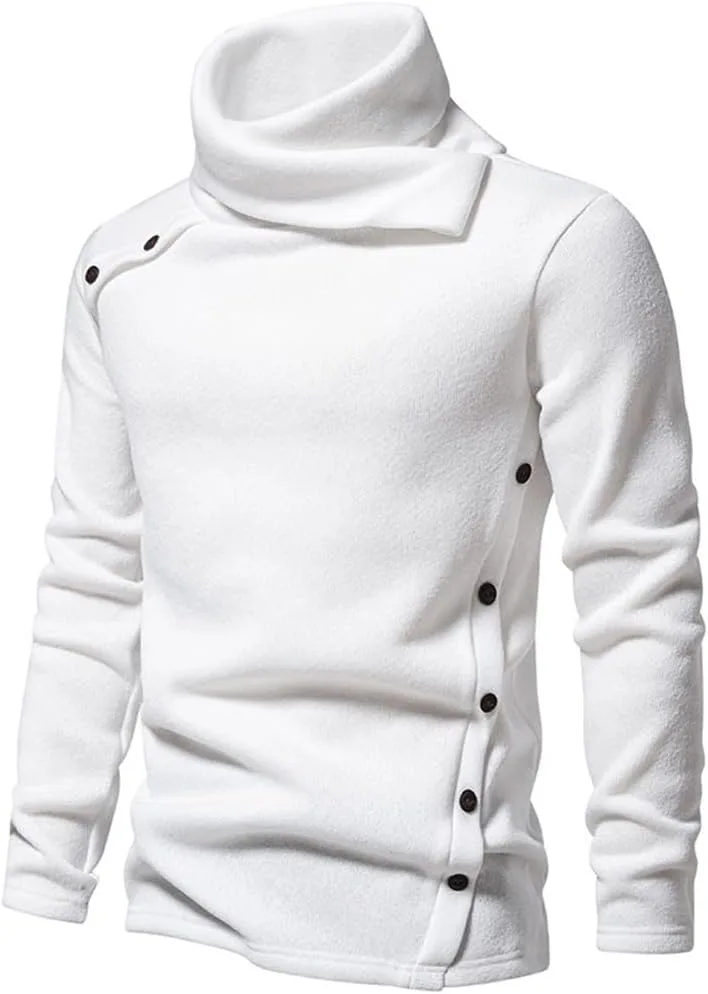 

Мужской свитер с нестандартным воротником и пуговицами LUORUAN