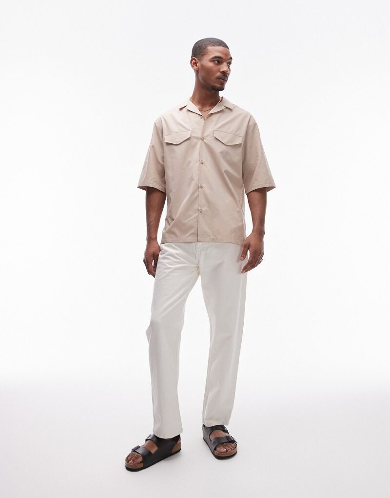 

Рубашка с короткими рукавами и двойными карманами Topman