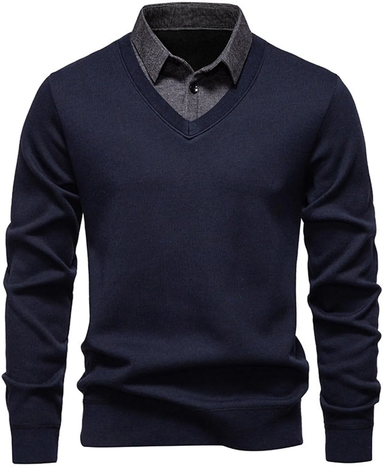 

Свитер Xiaojmake мужской V-образный вырез вязаный пуловер