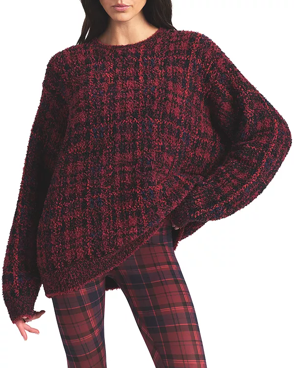 

Уютный объемный пуловер с круглым вырезом Skims, красный