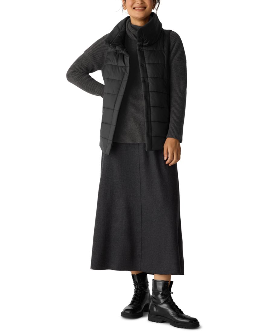 

Женский жилет без рукавов со стоячим воротником, стандартный и большой размер Eileen Fisher, Black