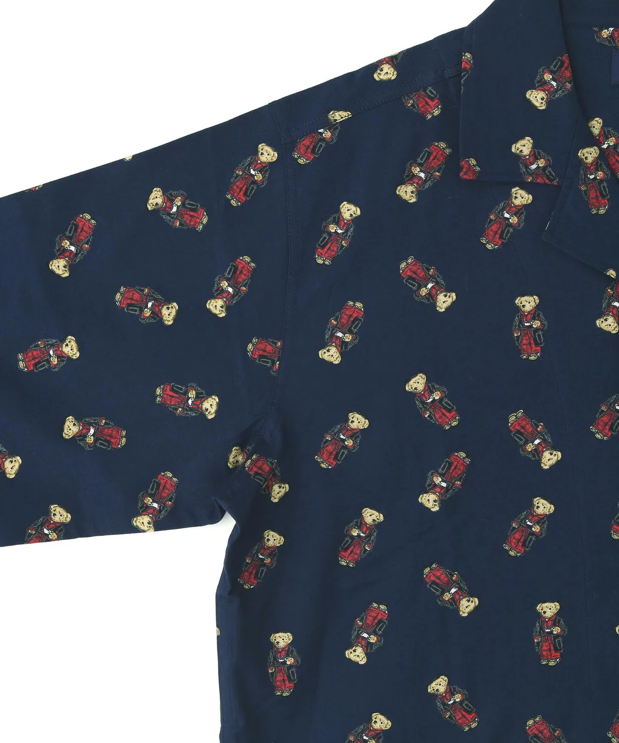 Пижама длиннорукавная Polo Ralph Lauren Morning Robe Bear из органического хлопка, тёмно-синяя — фото 4