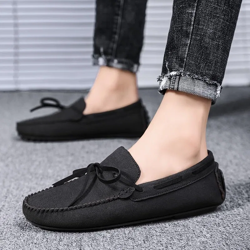 Мокасины мужские, замшевые, Moccasins Driving Loafers, Black SayfuR — фото 2