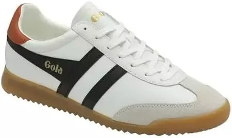 Кроссовки Gola Torpedo Leather, белый/черный/оранжевый — фото 2