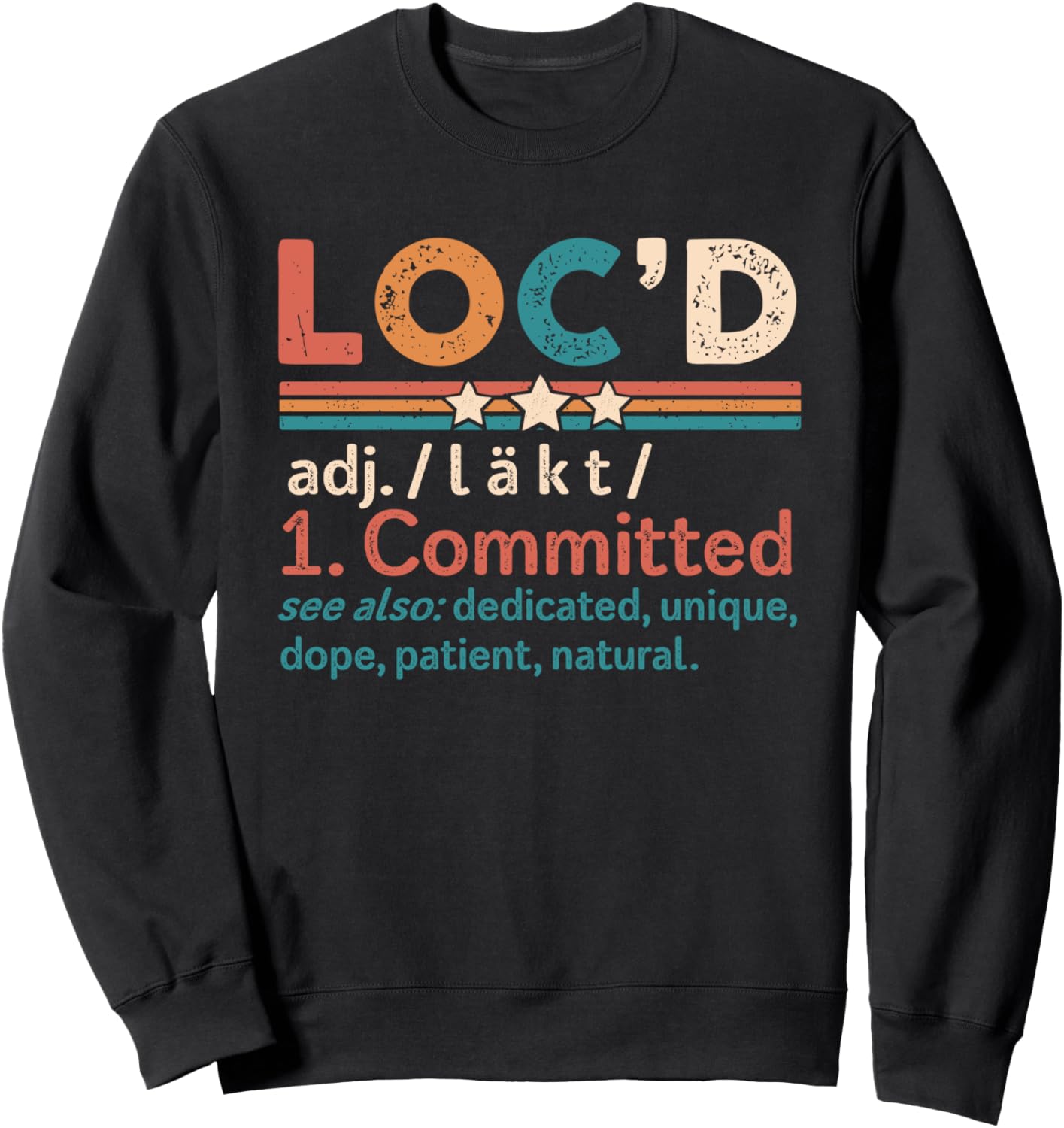 

Винтажная толстовка с надписью Дреды в стиле раста, забавный подарок Loc'D Funny Vintage Gifts, черный