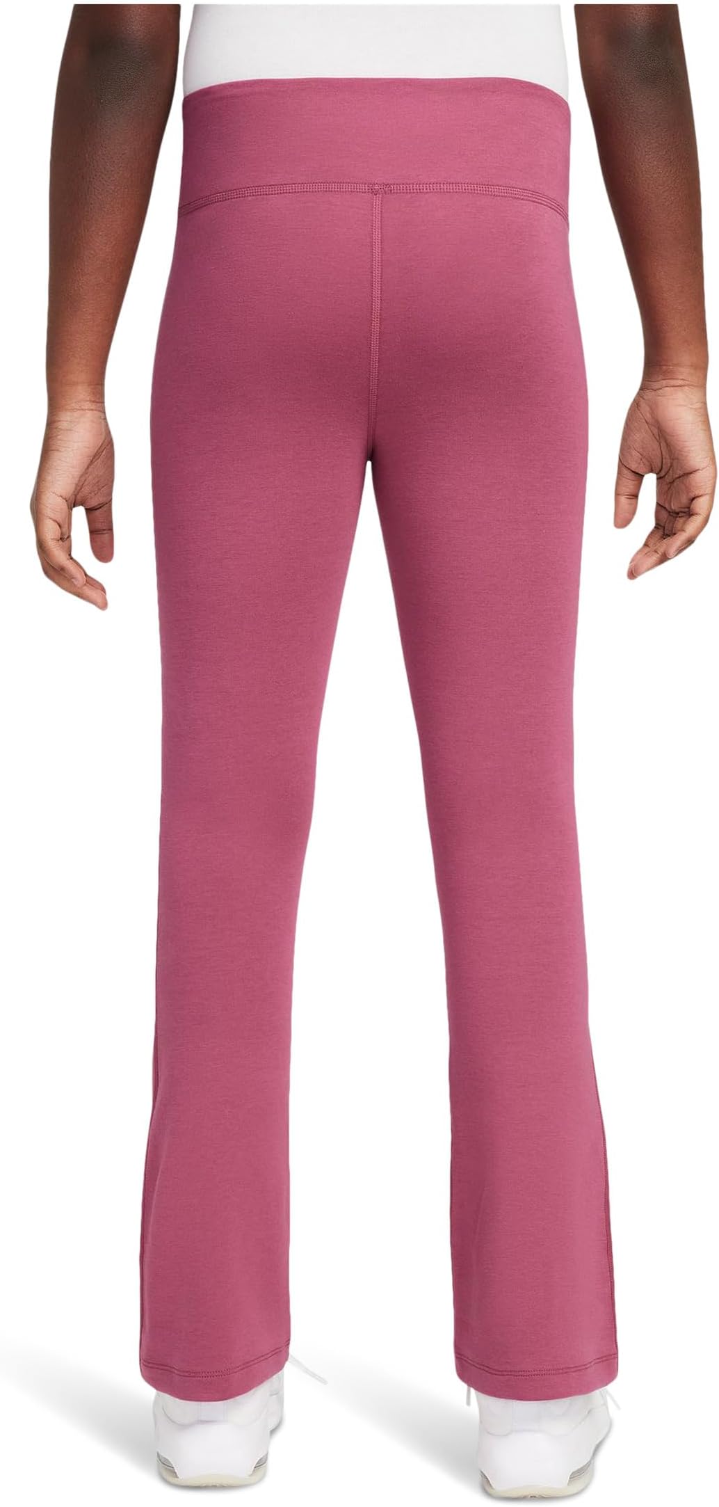 Брюки Nike Kids Classic High-Waisted Flared Leggings, цвет Sweet Beet/White — фото 2