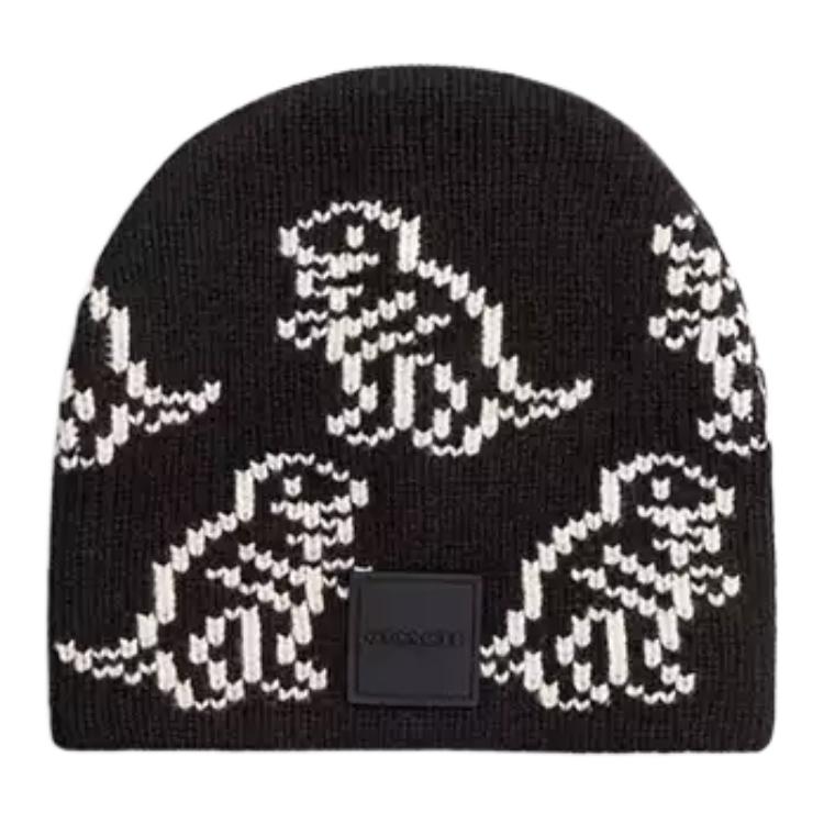 

Coach Шапка-бини из овечьей шерсти, унисекс, черный