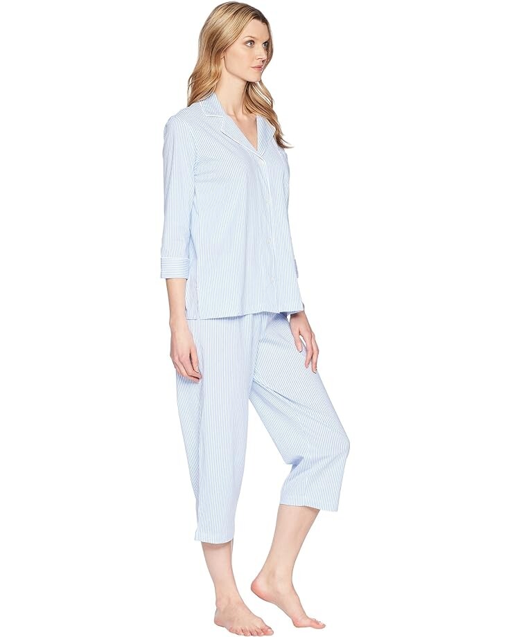 Пижама LAUREN Ralph Lauren Essentials Bingham Knits Capri, цвет French Blue Stripe — фото 4