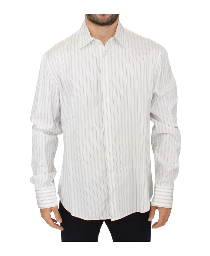 

Полосатая повседневная рубашка прямого кроя Ermanno Scervino, белый