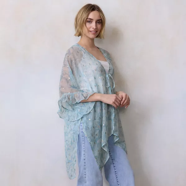 

Женский топ с цветочным принтом и люрексом Lc Lauren Conrad, цвет powder blue