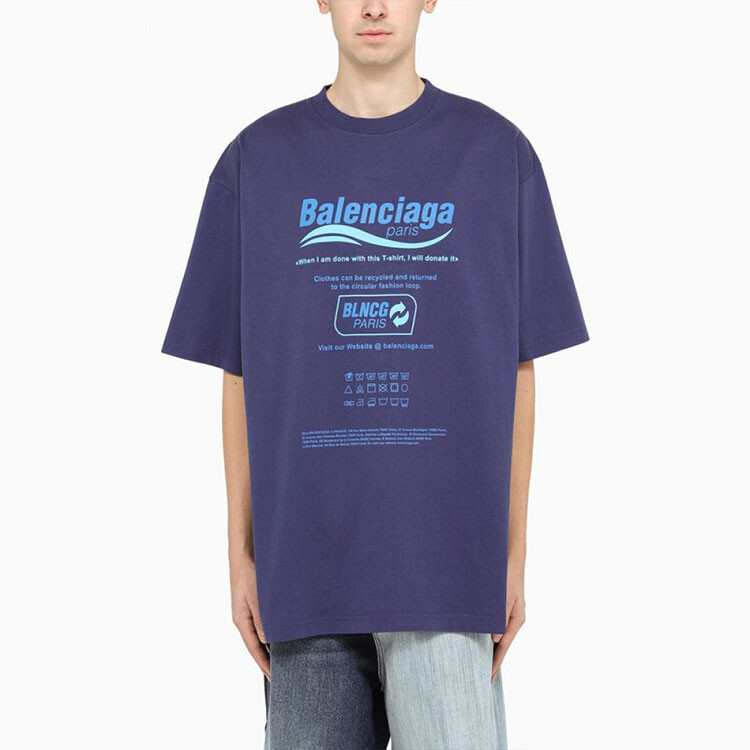 Футболка Balenciaga, темно-синий — фото 3