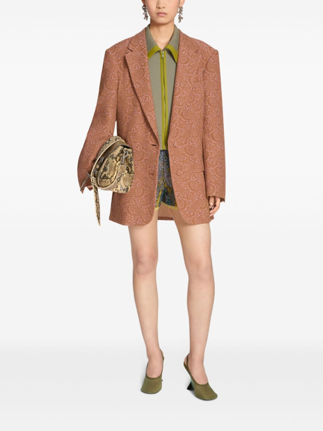 

DRIES VAN NOTEN жаккардовый блейзер оверсайз, оранжевый