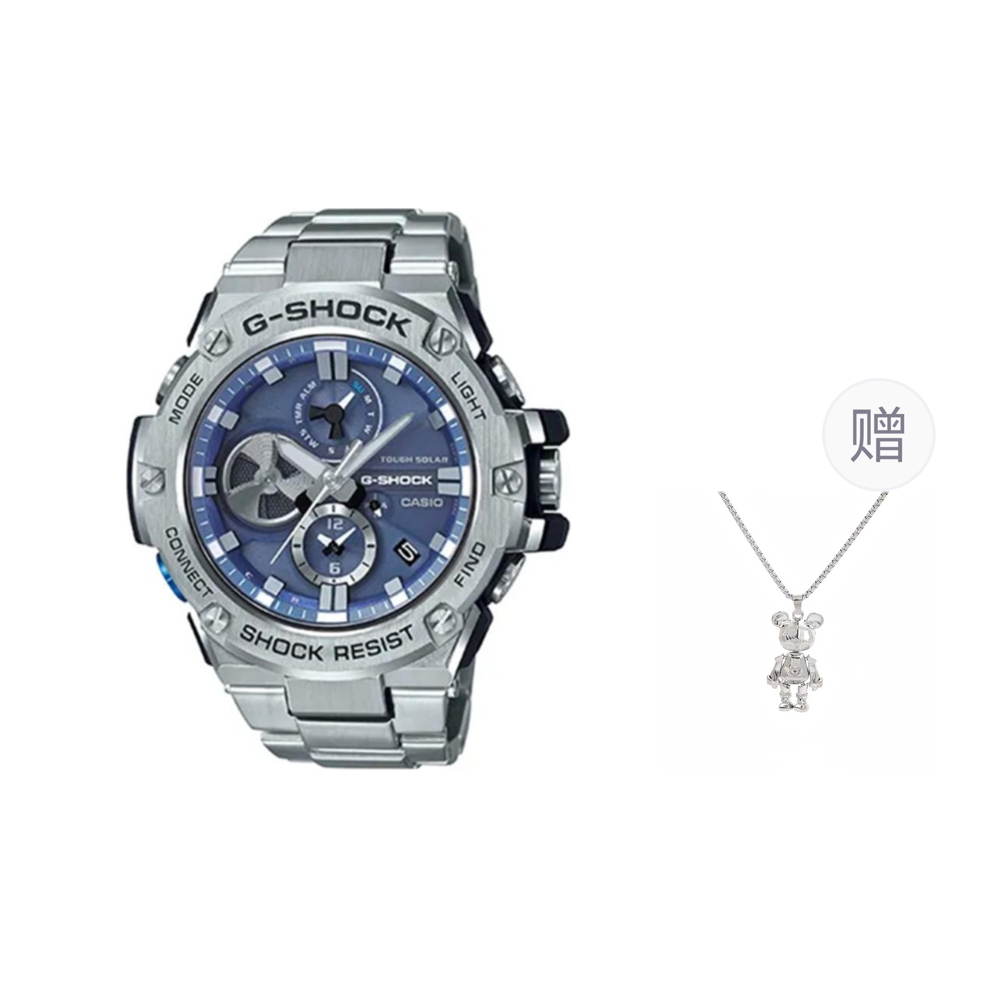 

G-SHOCK Часы G SHOCK Solar Quartz Movement Resin Metal Strap Watch Unisex Blue Dial, Blue Dial