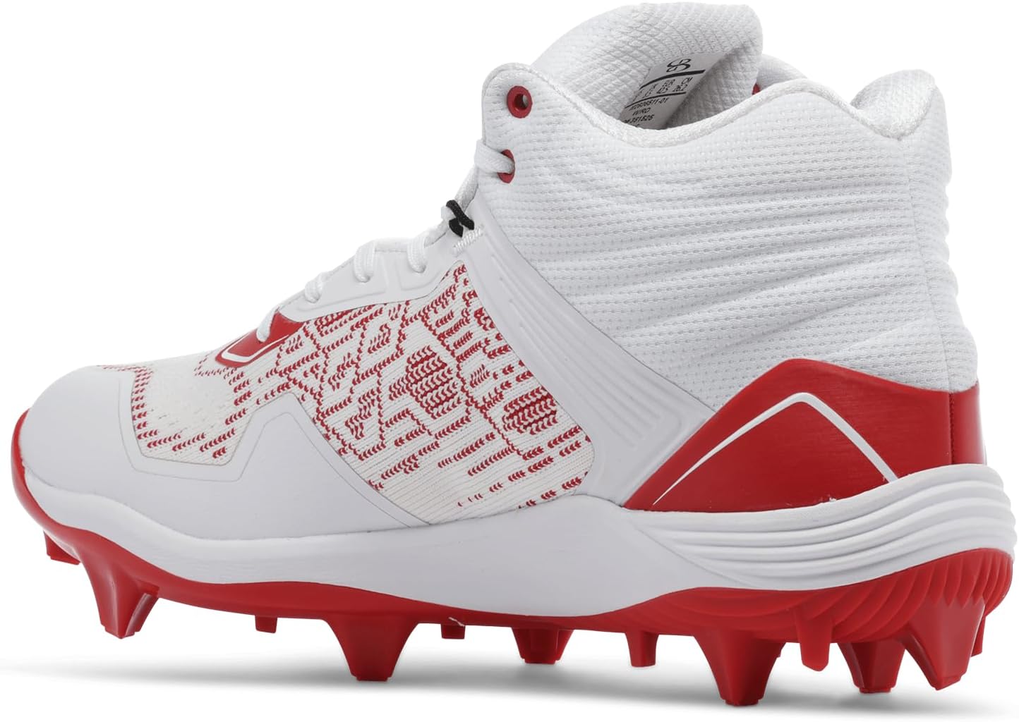 Бутсы Boombah Viper Pureknit для мужчин с формованной средней подошвой - Status - несколько цветовых вариантов - несколько размеров, белый/красный — фото 2