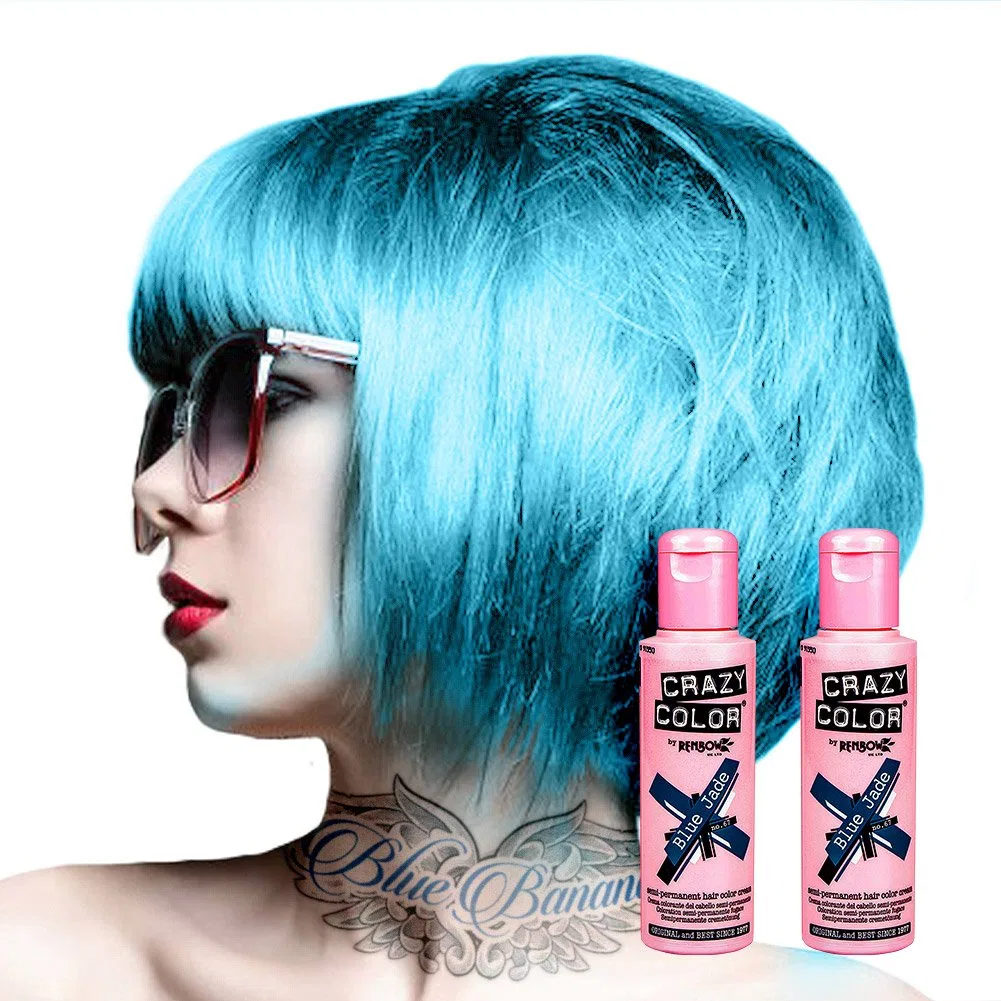 Полуперманентная краска для волос «Crazy Color Semi-Permanent Colour Hair Dye 100ml» (синий нефрит) Crazy Color, Blue