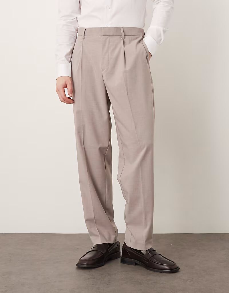 

Элегантные зауженные брюки бежевого цвета с эластичной талией Asos Design