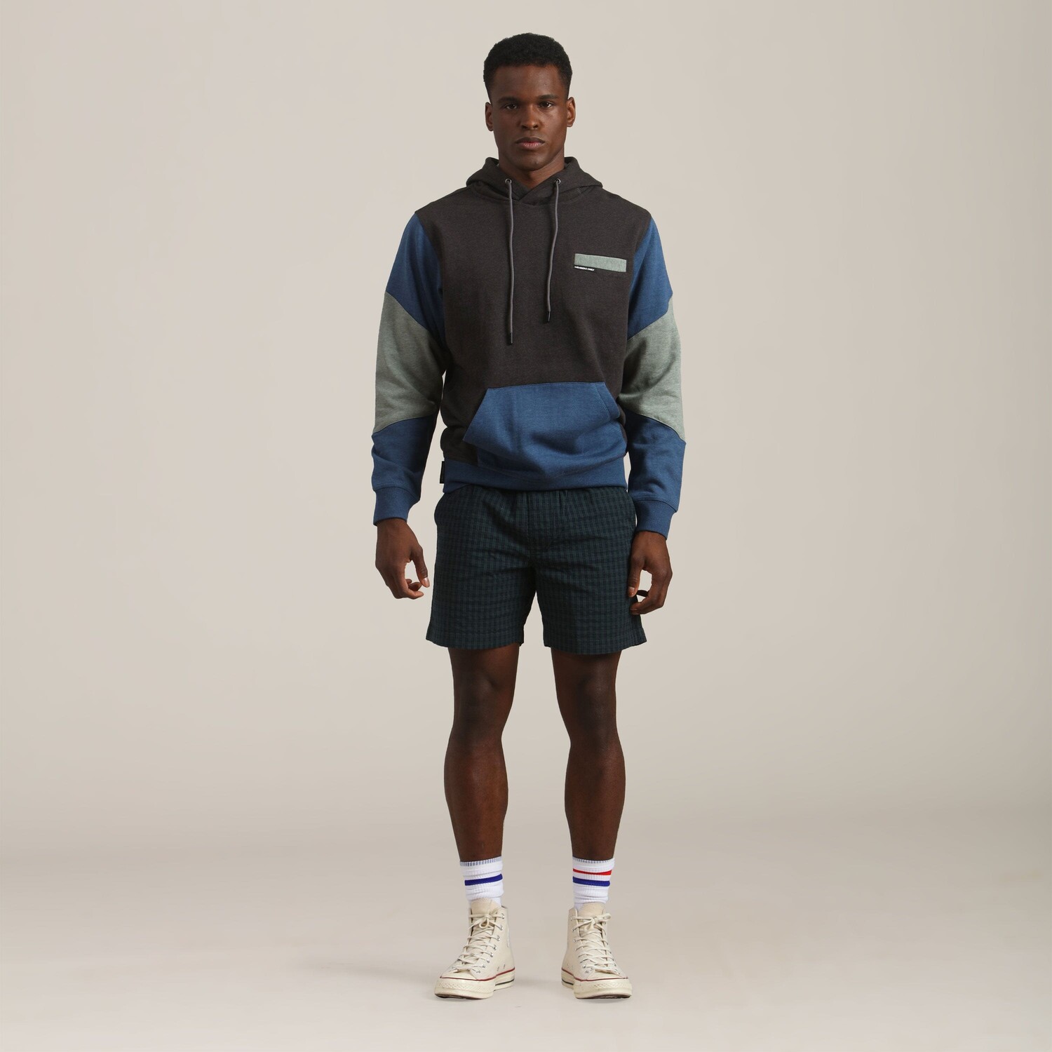 

Мужская толстовка с капюшоном Drew Colorblock Members Only Official, цвет Charcoal