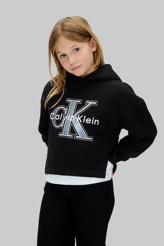 

Детская хлопковая толстовка Calvin Klein Jeans, черный