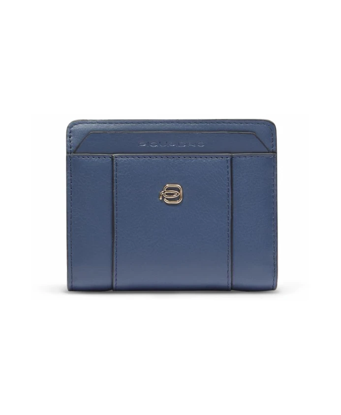 

Женский кошелек с отделением для монет, слотами для кредитных карт, защитой от RFID-сканирования. Piquadro, синий