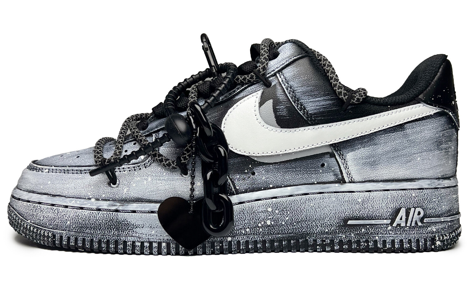 

Кроссовки Nike Air Force 1 Skateboarding Shoes Women's Low-top Black/white/gray, черный