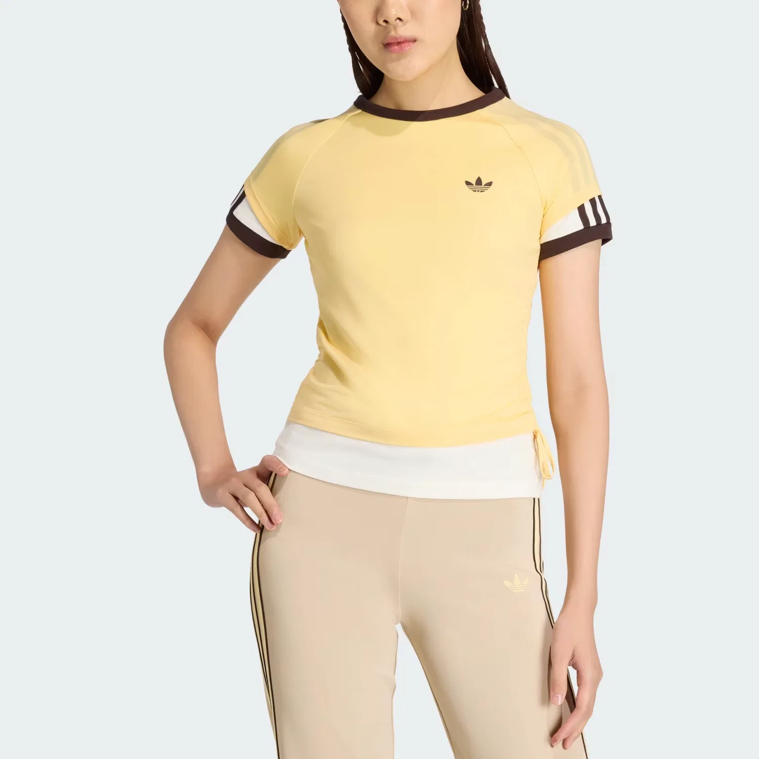 Футболка Cali двухслойная Adidas Originals, Orange/Ecru — фото 3