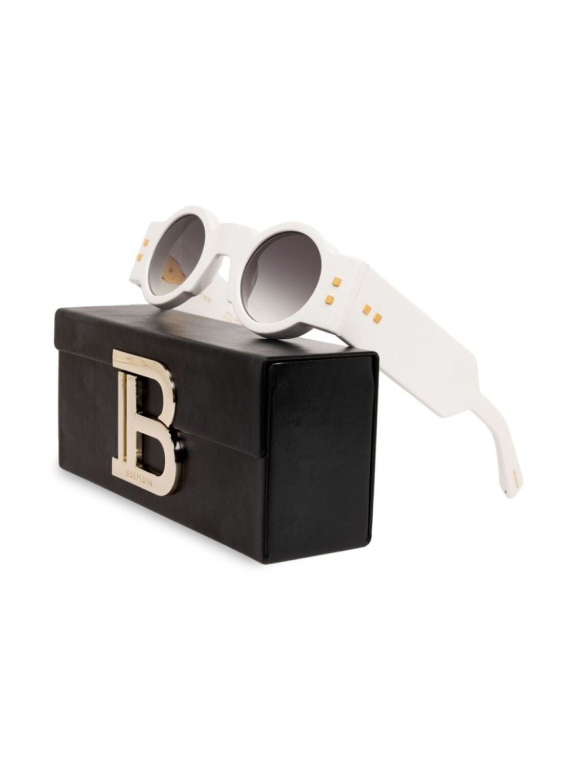 Balmain Eyewear солнцезащитные очки Olivier в круглой оправе, белый — фото 3