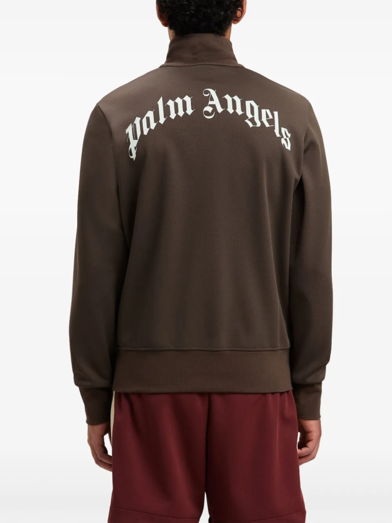 Palm Angels спортивная куртка на молнии с логотипом, коричневый — фото 4