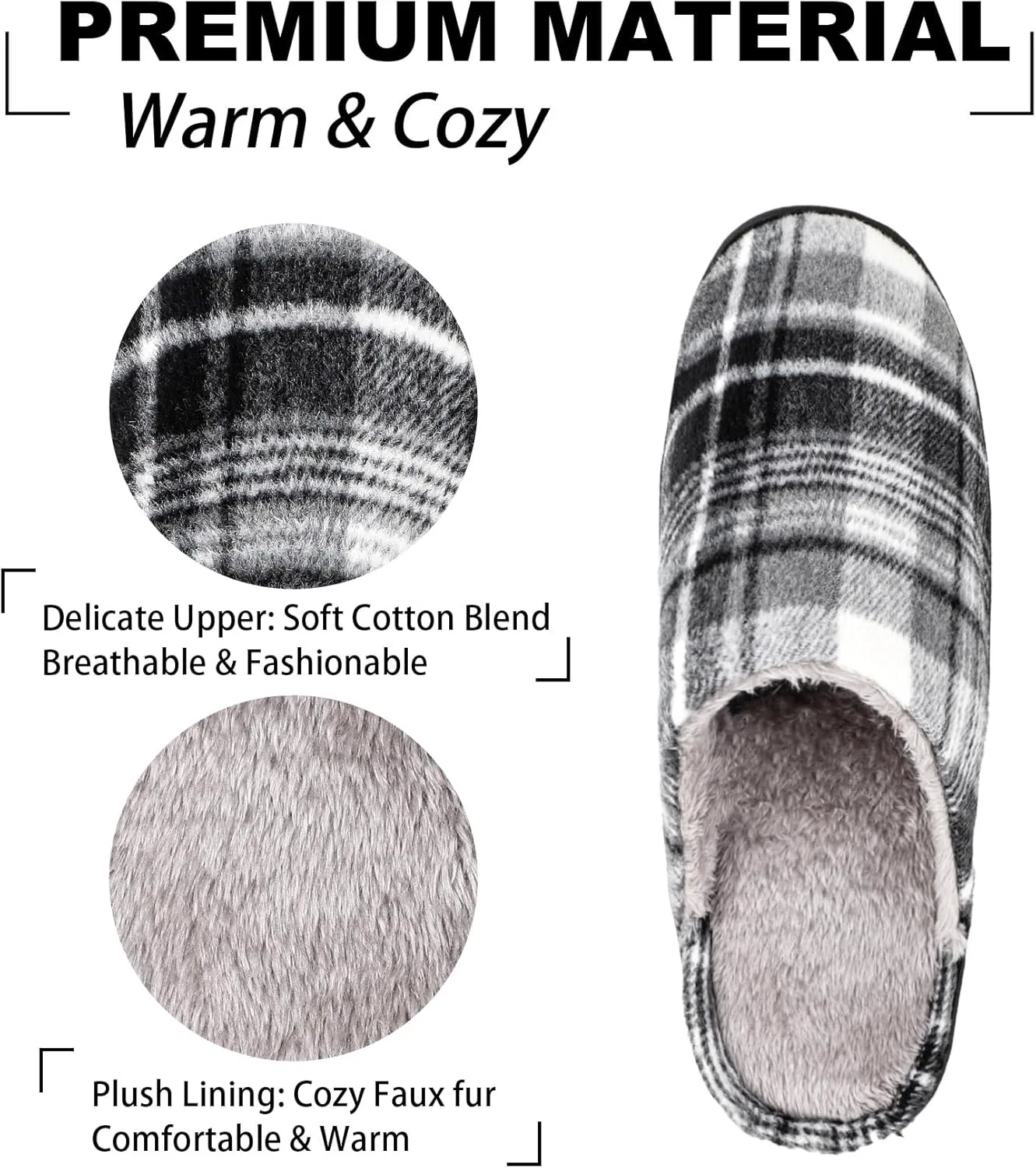 Riemot Hausschuhe Herren Bequem Plüsch Pantoffeln Warme Leichte Weiche Тапочки для Herbst Winter Barfuß Для дома и улицы Gr.38-47, Gray — фото 3
