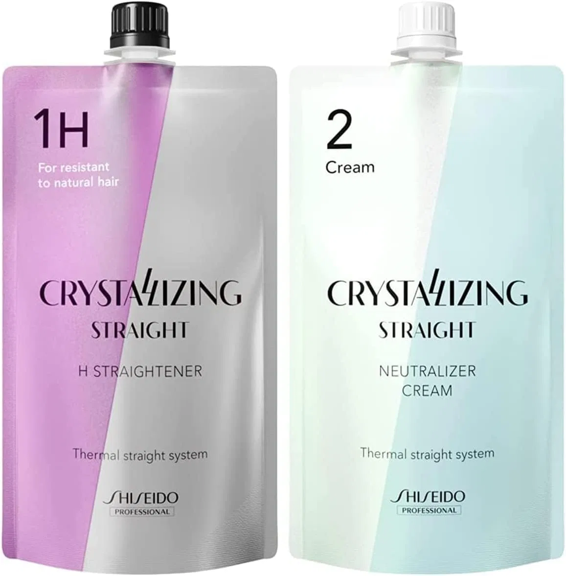 Набор для выпрямления волос Shiseido Crystalizing Straight H, для слабоповрежденных волос, 2 средства