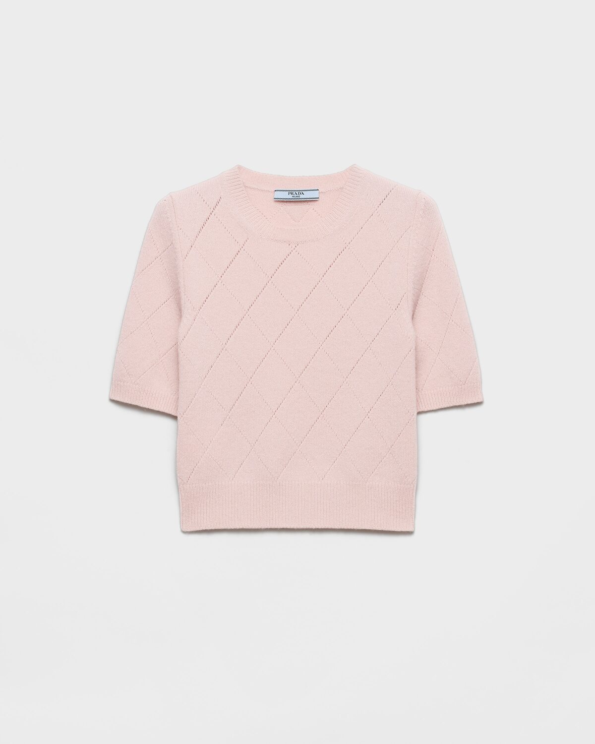 

Кашемировый свитер с короткими рукавами Prada, розовый