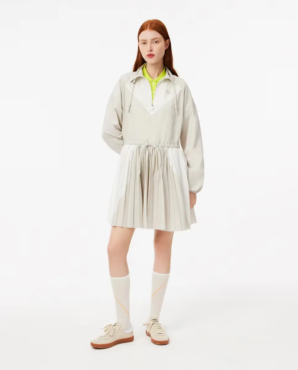 

Длинное платье с рукавами и цветными блоками Lacoste, серый