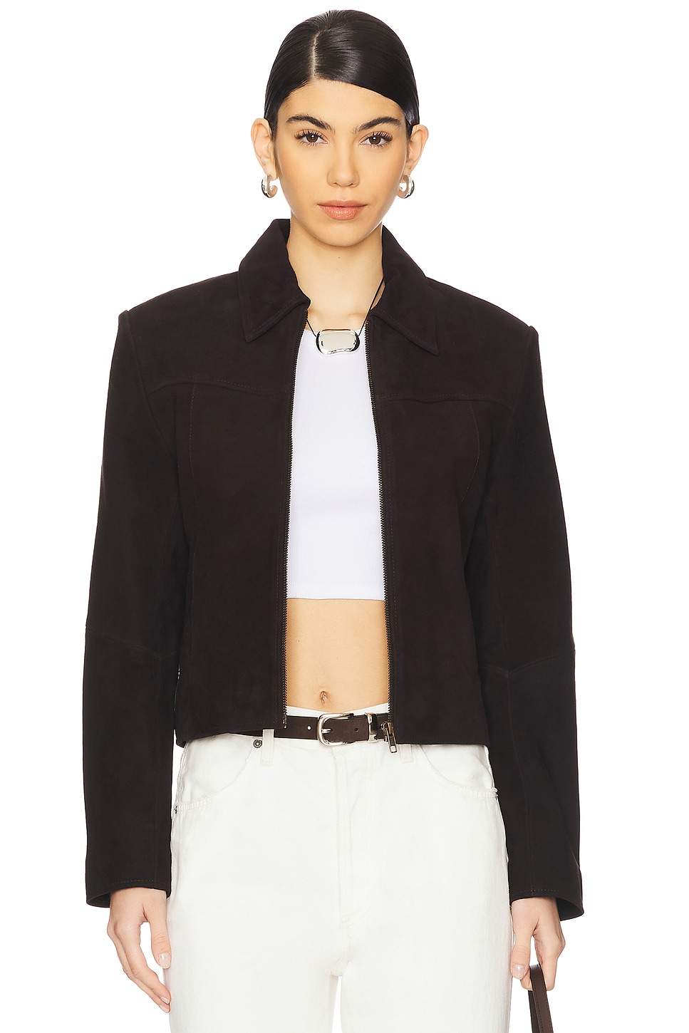 

Куртка из замши Ava Worn Vintage, dark brown