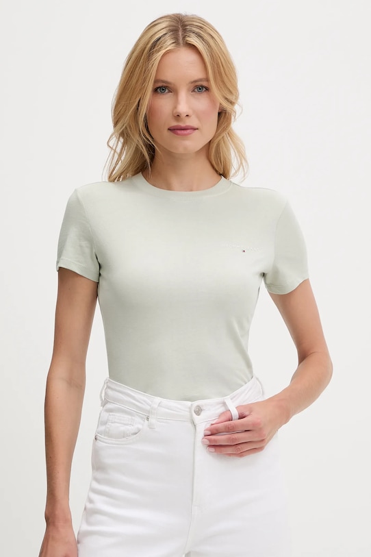 

Хлопковая футболка Tommy Jeans, зеленый