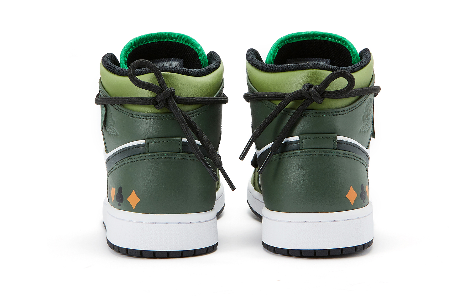 Кроссовки Air JORDAN 1 Vintage Basketball Shoes Women's High-Top Green/Orange White