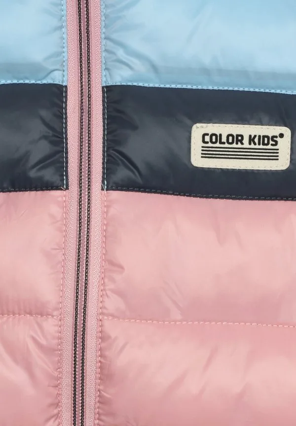 Стеганый жилет с блочным рисунком Color Kids, Bridal Rose — фото 3