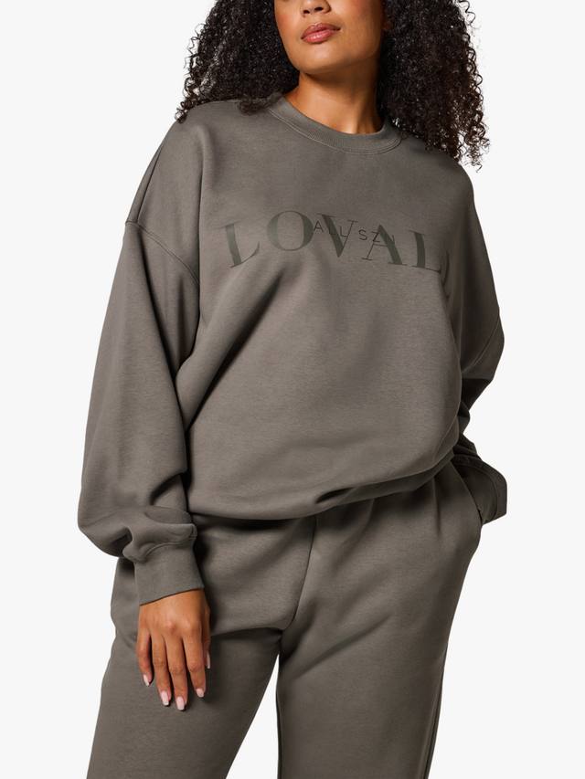 

Оверсайз худи из органического хлопка с логотипом Lovall, Slate Green