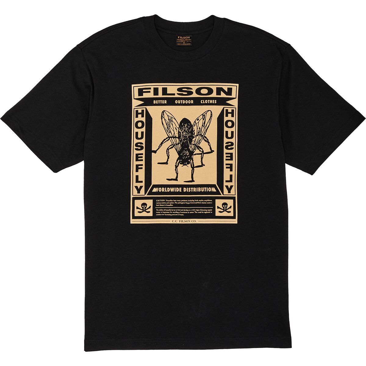 

Футболка с коротким рукавом и принтом X housefly Filson, черный