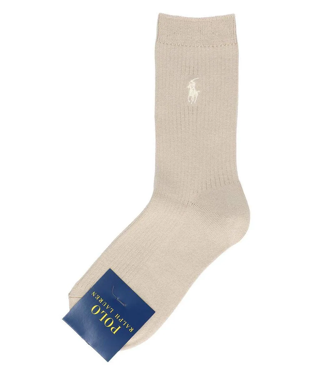 Женские ребристые носки One Point Polo Ralph Lauren, 20. Sand Beige