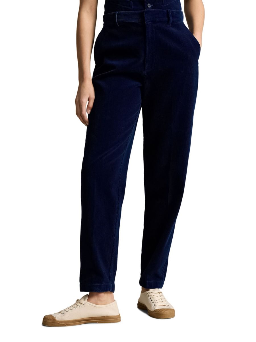 

Зауженные брюки из хлопкового вельвета Polo Ralph Lauren, индиго