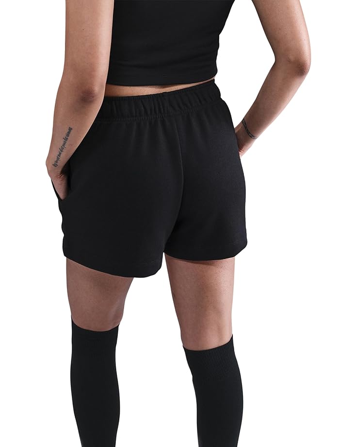 Шорты Nike Sportswear Club Fleece Mid-rise Shorts, черный/белый — фото 3