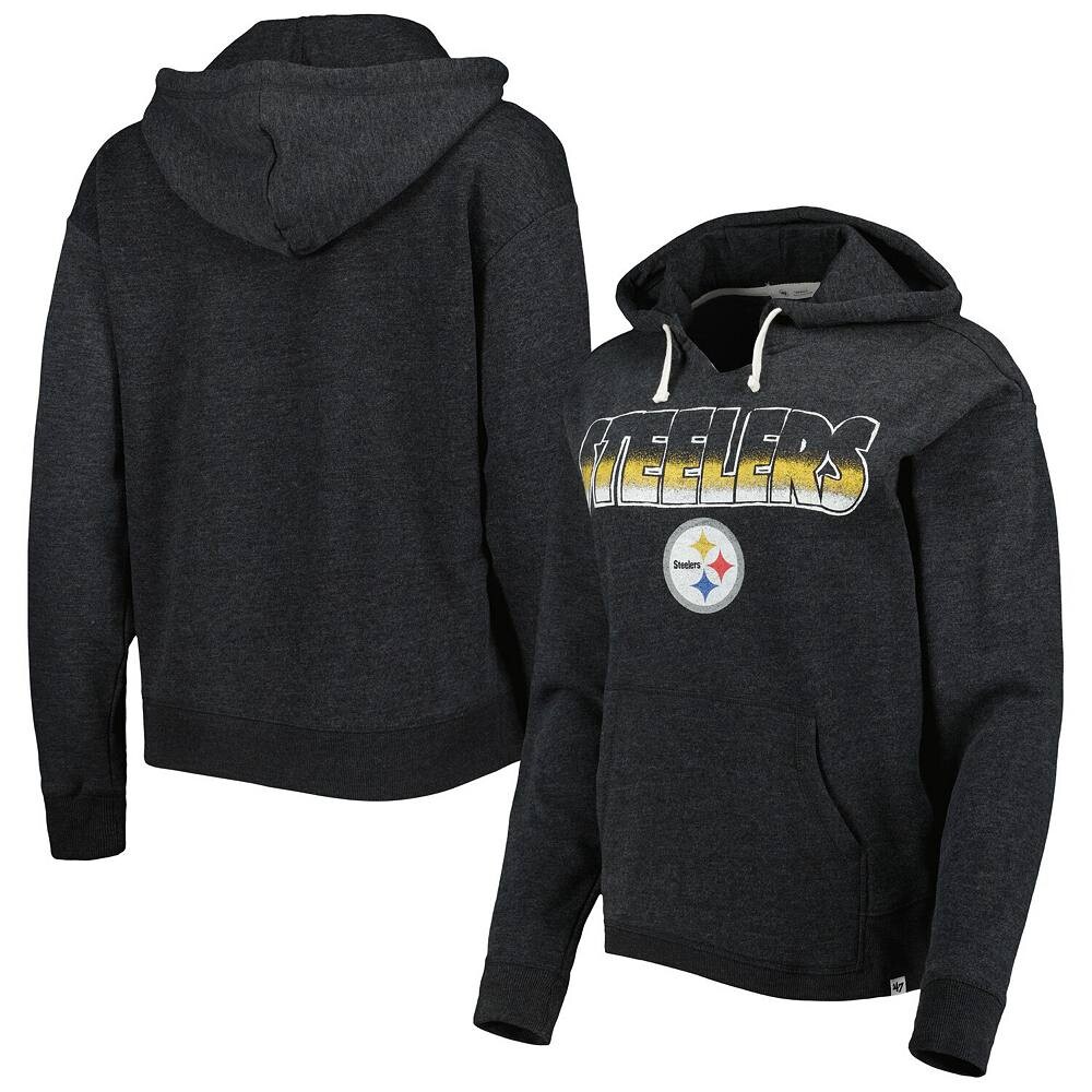 

Женский черный пуловер с капюшоном '47 Pittsburgh Steelers Color Rise Kennedy, цвет Stl Black