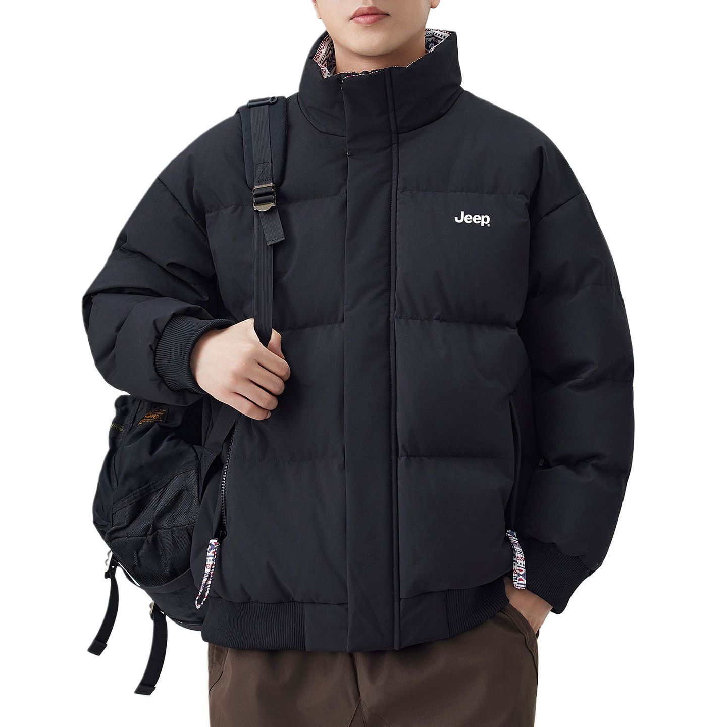 

Пуховик Unisex Stand Collar Thickened Others Jeep, черный