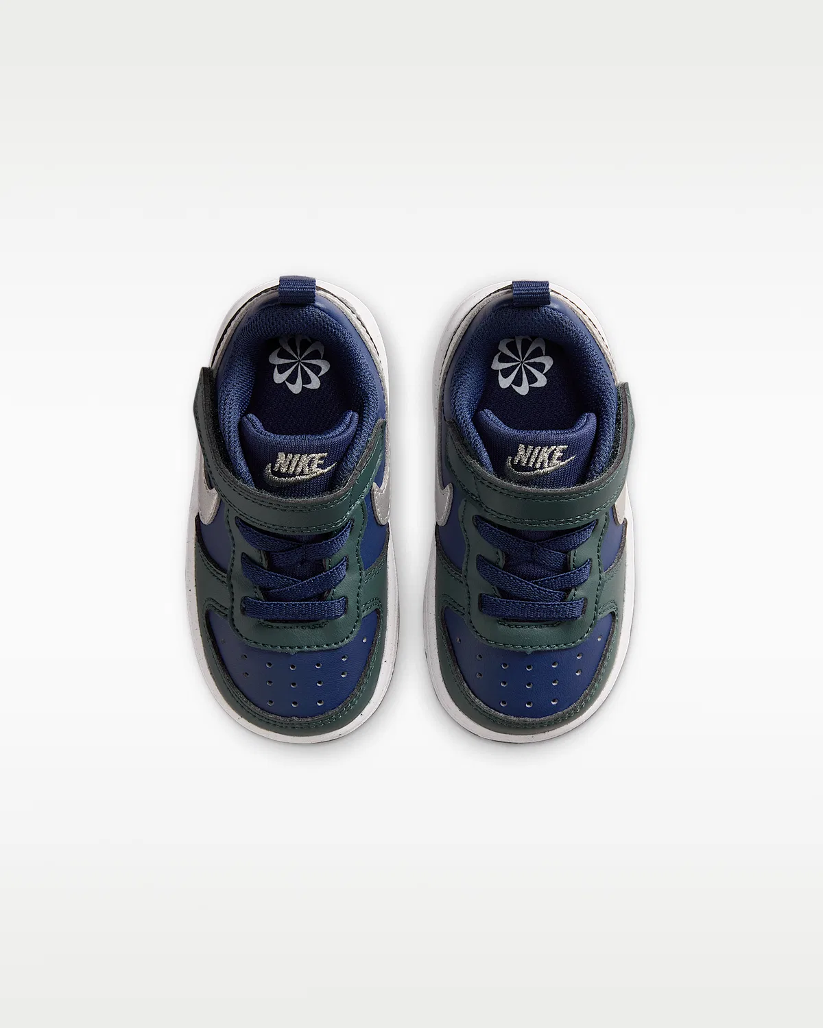 Кроссовки Nike Court Borough Low Recraft для малышей, Midnight Navy/Seaweed/White/Metallic Silver — фото 4