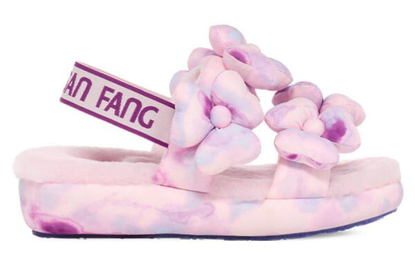 Сандалии susan fang fluff slippers 'flower weave pink' Ugg, розовый — фото 2