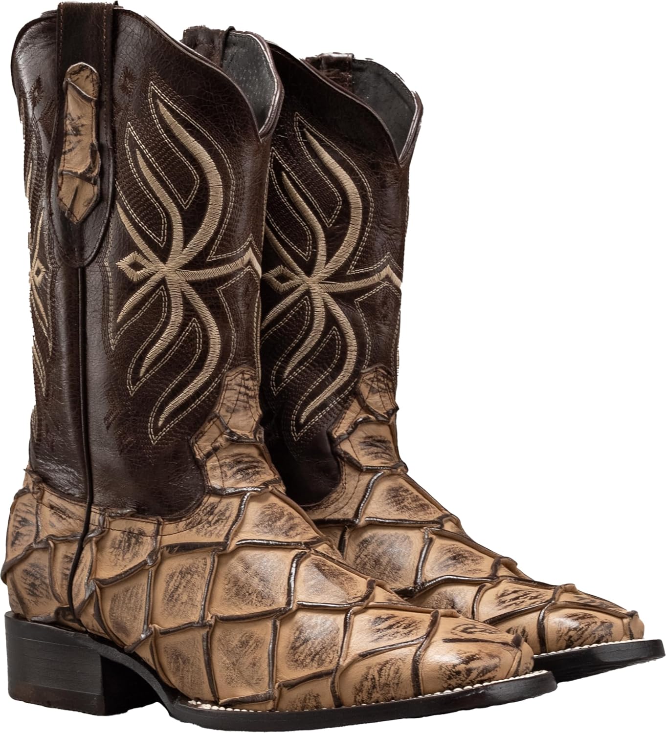 

Мужские ковбойские/родео сапоги Joe Boots 708 с экзотическим принтом из кожи пиараку, вышитым квадратным носком, кожаная подошва Joe Exclusive, Orix