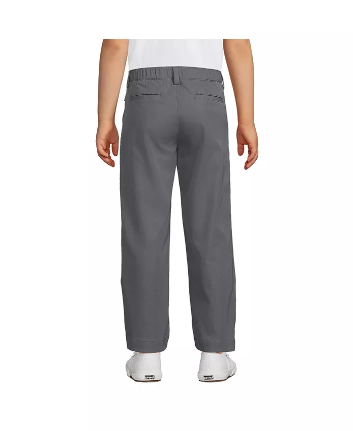 Брюки чино Iron Knee Active Performance для старших мальчиков Lands' End, серый — фото 2