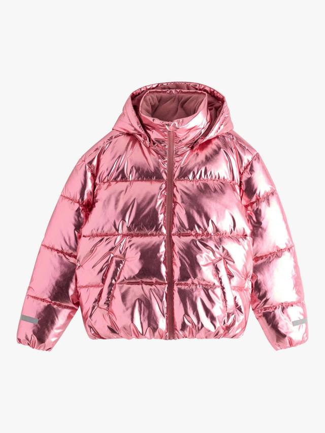Детская металлизированная утепленная куртка Lindex, Dusty Pink — фото 4