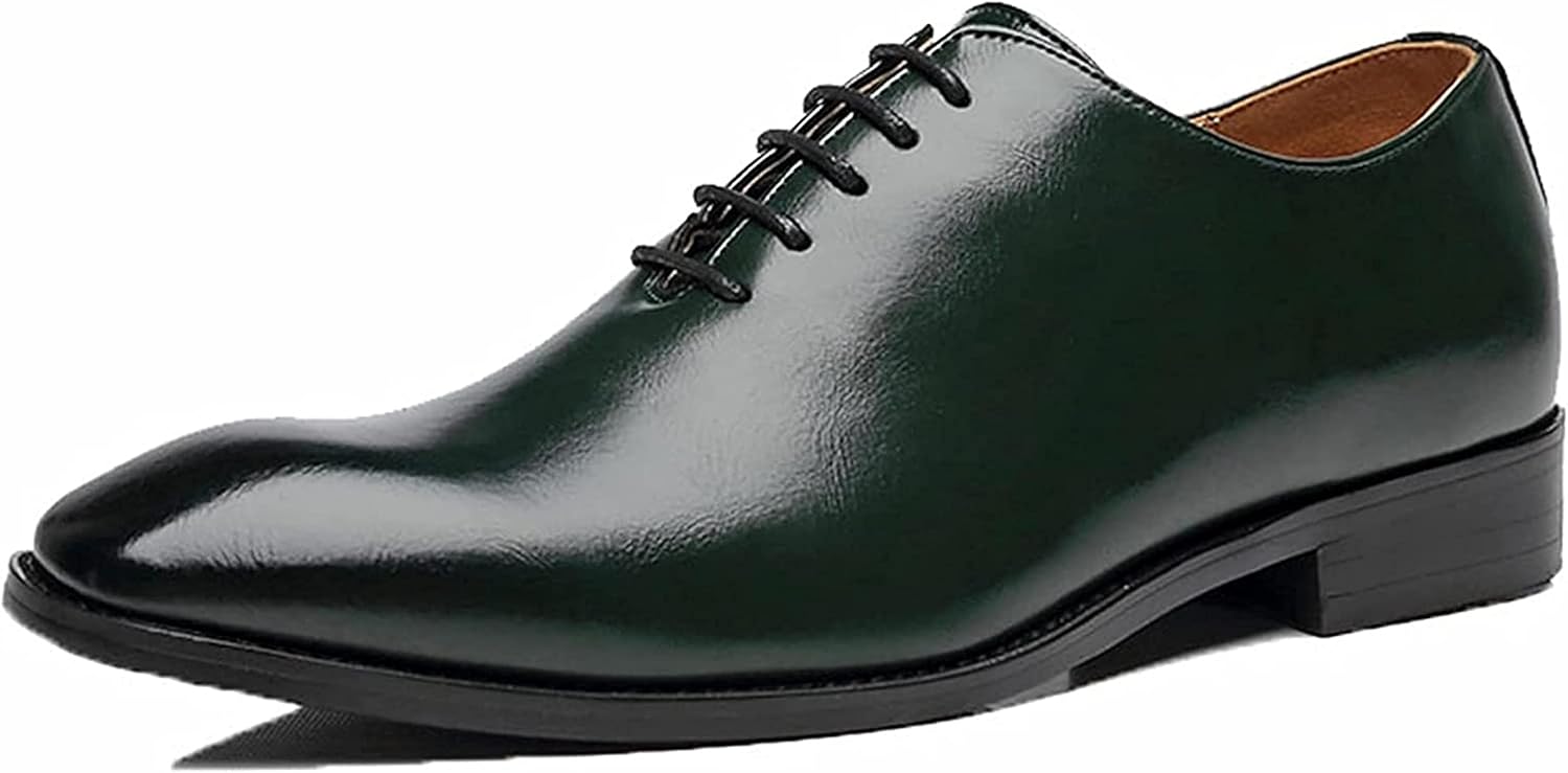 

Мужские деловые туфли Yiozoi, нескользящие, с квадратным носком, на шнуровке, оксфорды, кожаные, для офиса и свадьбы, зеленый